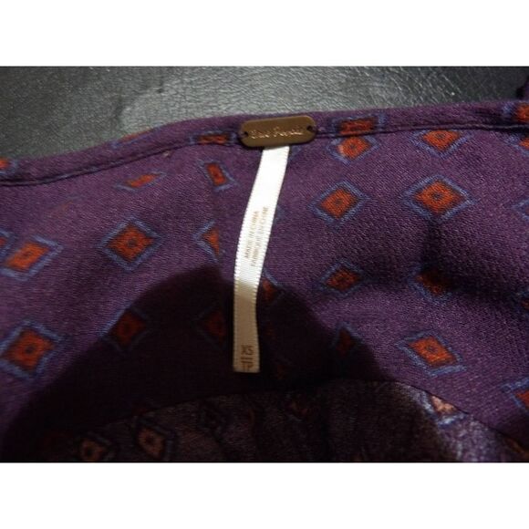 Free People Womens Purple Sunset Boulevard Boho Short Romper XS - Picture 5 of 6